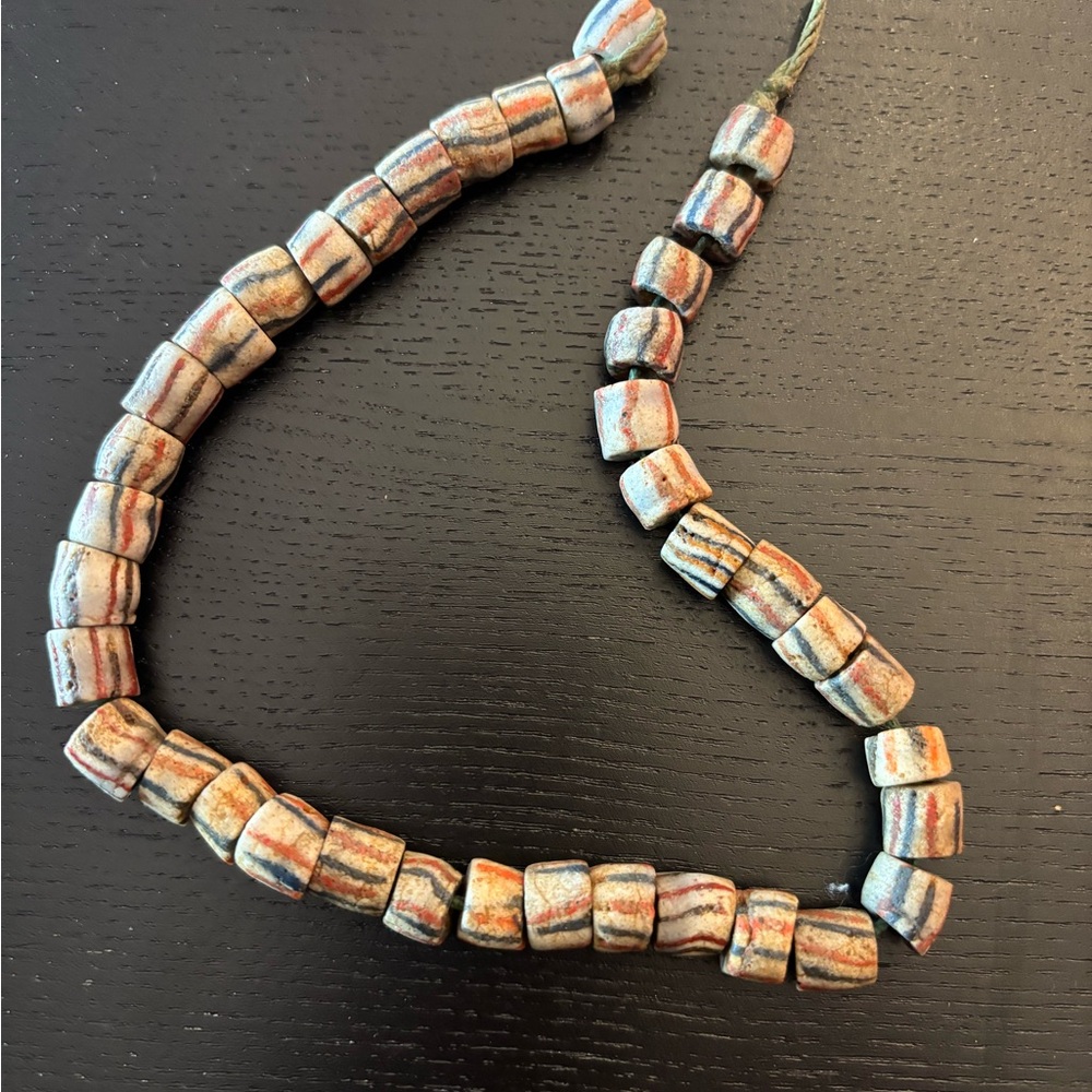 Handcrafted Beaded Necklace - Multicolor Vintage African Trade Beads